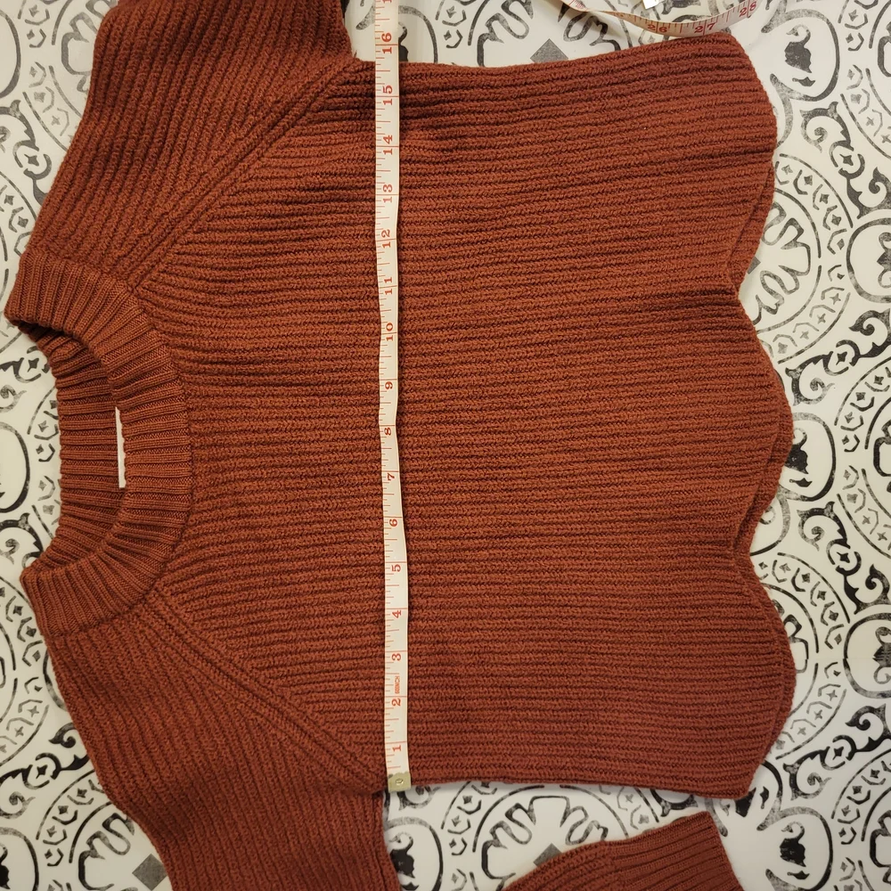 Rust Ribbed Knit Sweater - Picture 3 of 6